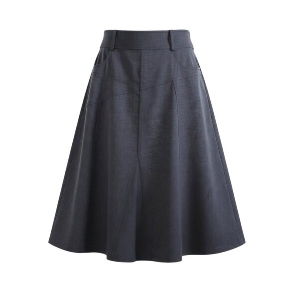 Conrad C Portion Petite A-line Flare Midi Skirt - Picture 1 of 16